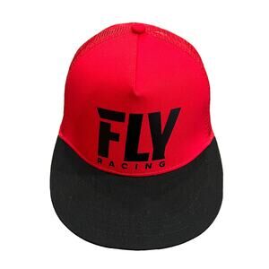 Fly Racing Mens Red Kukua Promotion Adjustable Snapback Trucker Hat Cap NWOT